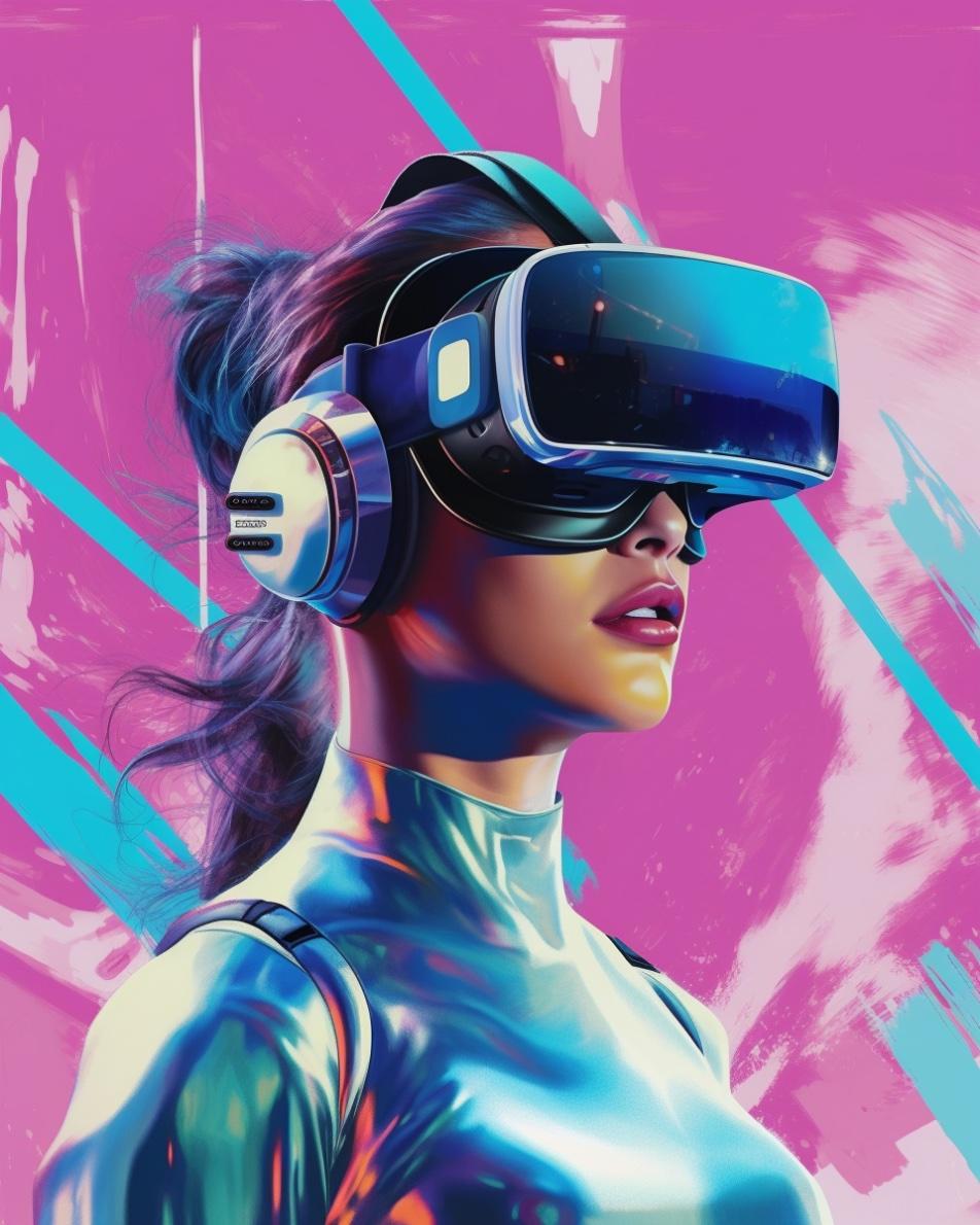 Person wearing a VR helmet